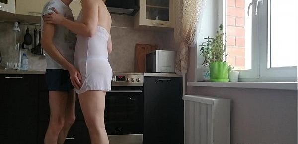  Horny stepmom gets pounded in the kitchen